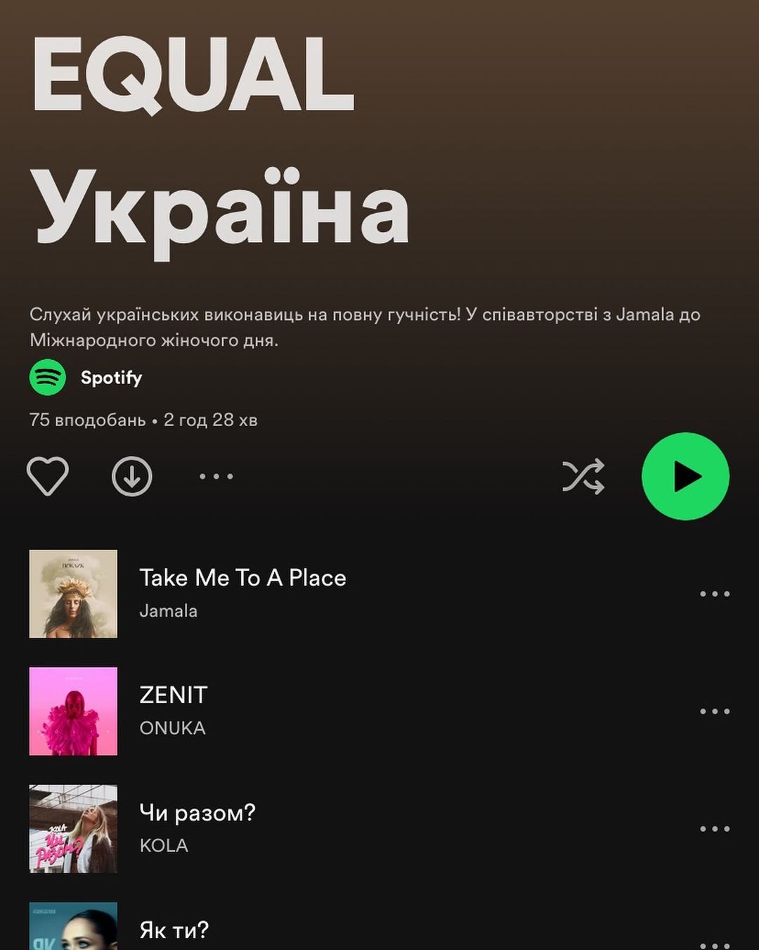 Jamala українська амбасадорка EQUAL Spotify