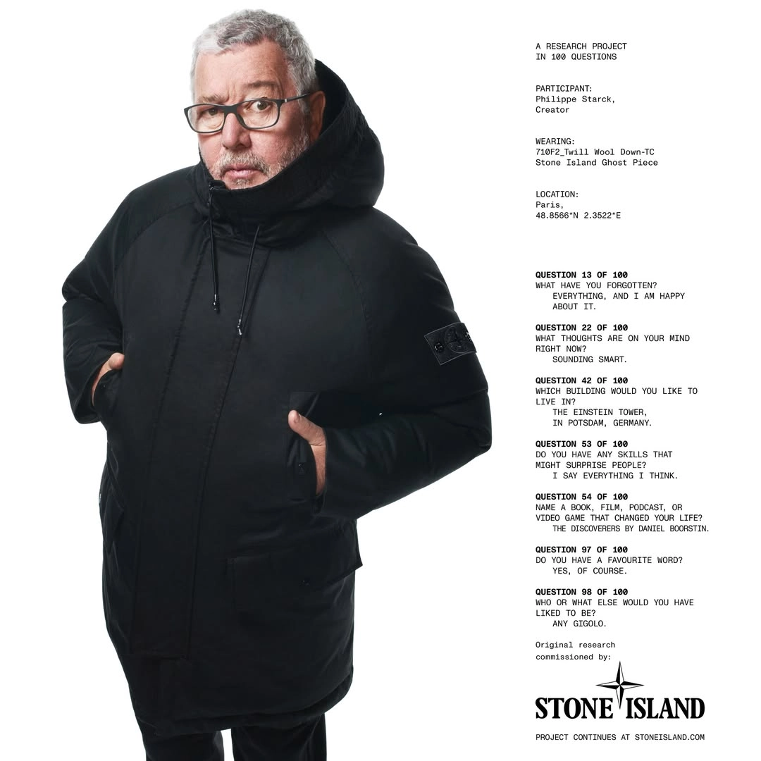 Філіпп Старк в рекламі Stone Island