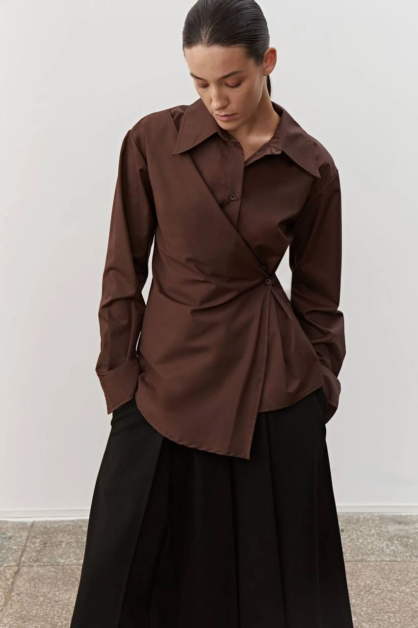 Сорочка з асиметричним запахом Coosh