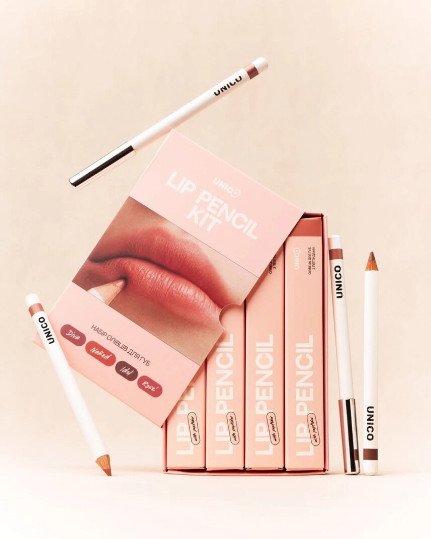 Unico олівці для губ 4 відтінки