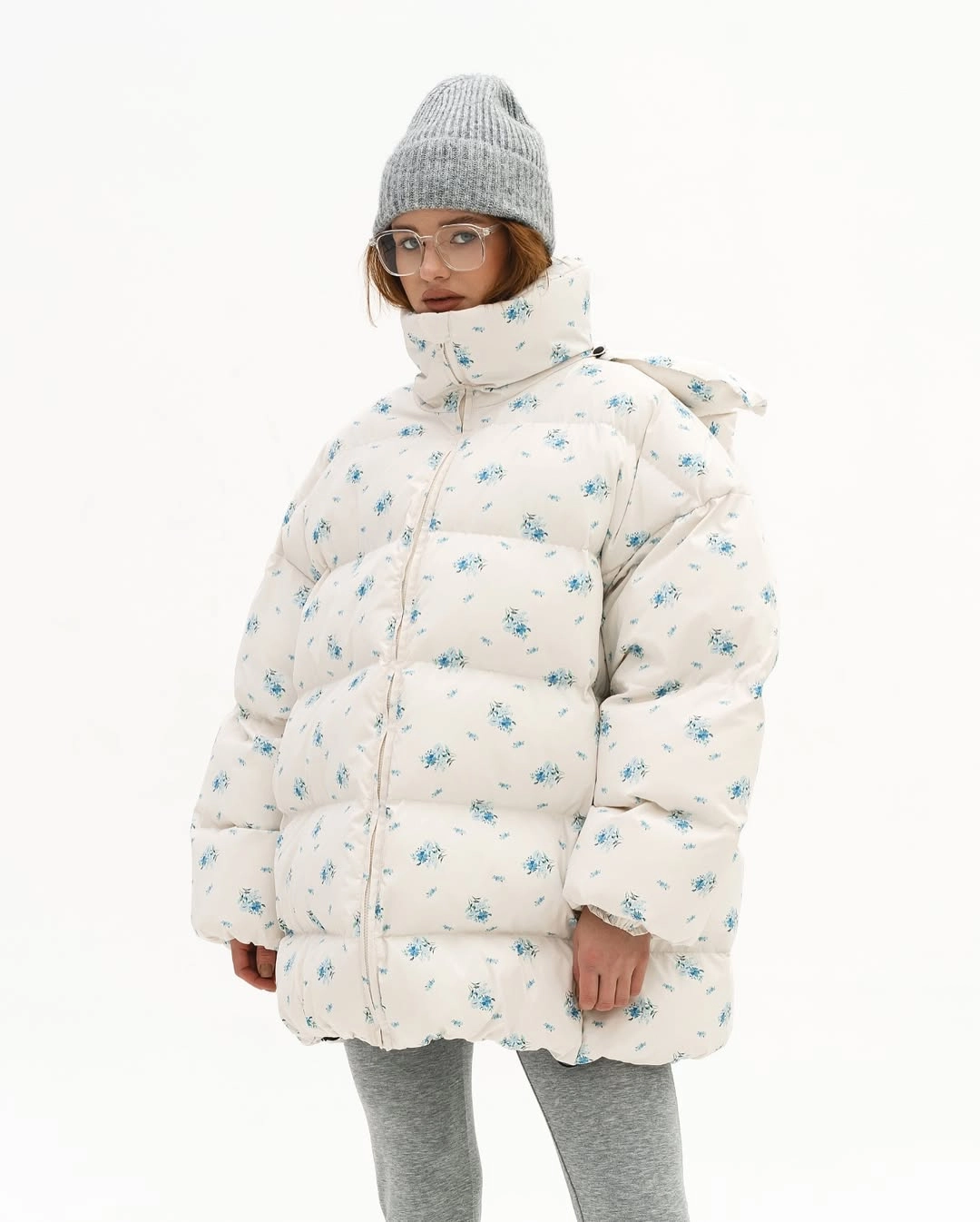 пуховик з квітами
