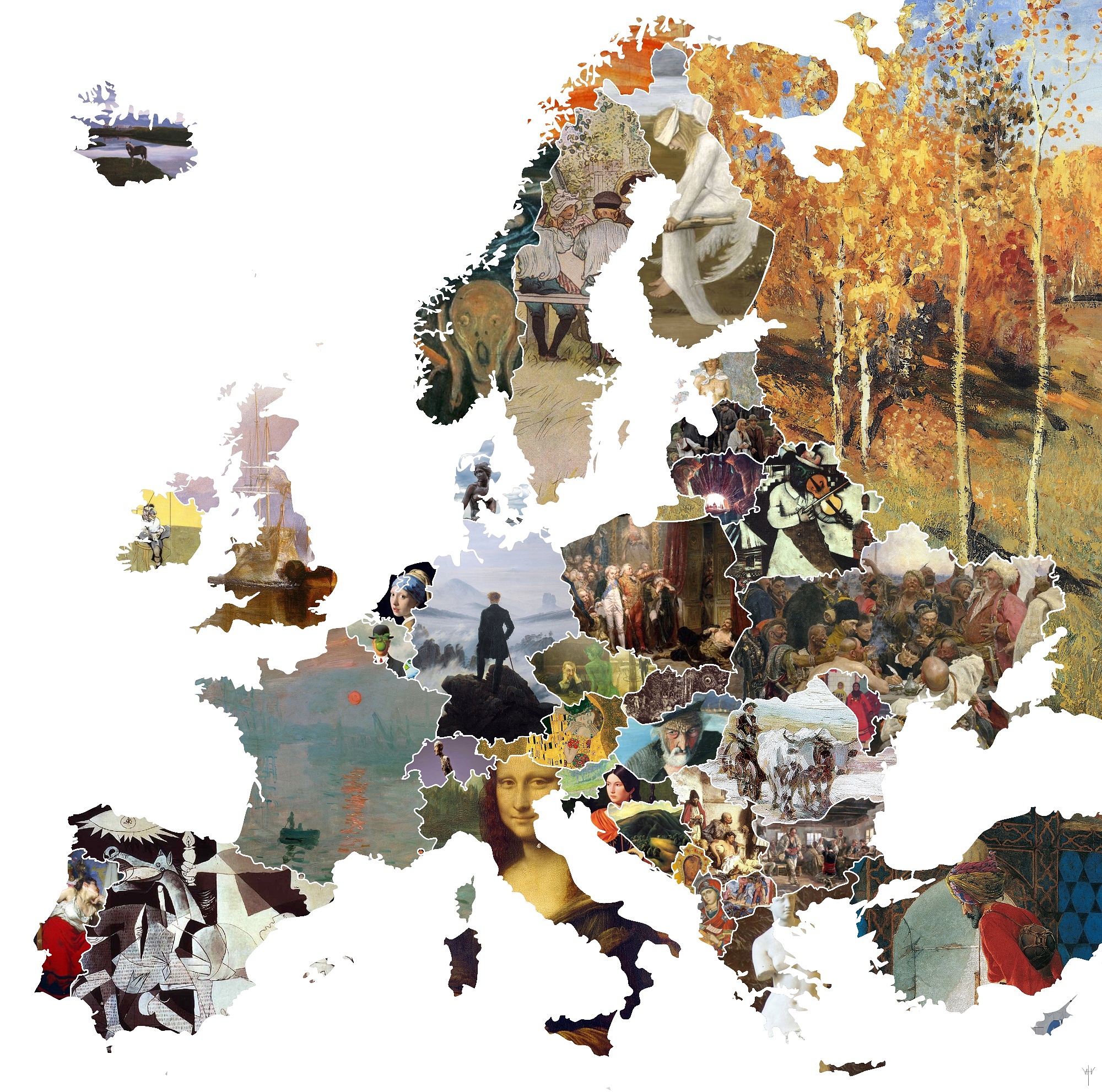 Страны-картины: опубликована художественная карта Европы - фото 